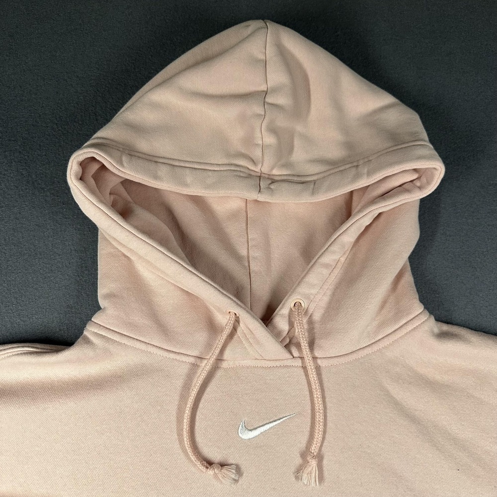 Nike Hoodie Womens XL Pink Pullover Sweatshirt Swoosh Logo Fleece DJ7668-864 - Picture 3 of 10